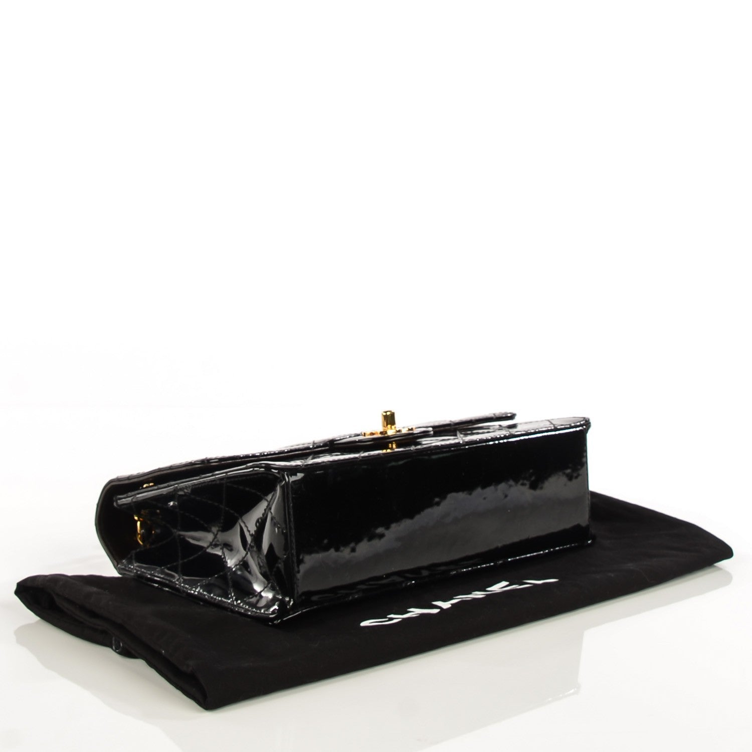 Chanel Patent Quilted Medium Single Flap Bag Black 4 of 9