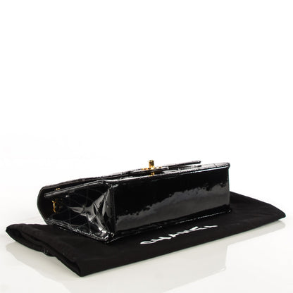 Chanel Patent Quilted Medium Single Flap Bag Black 4 of 9