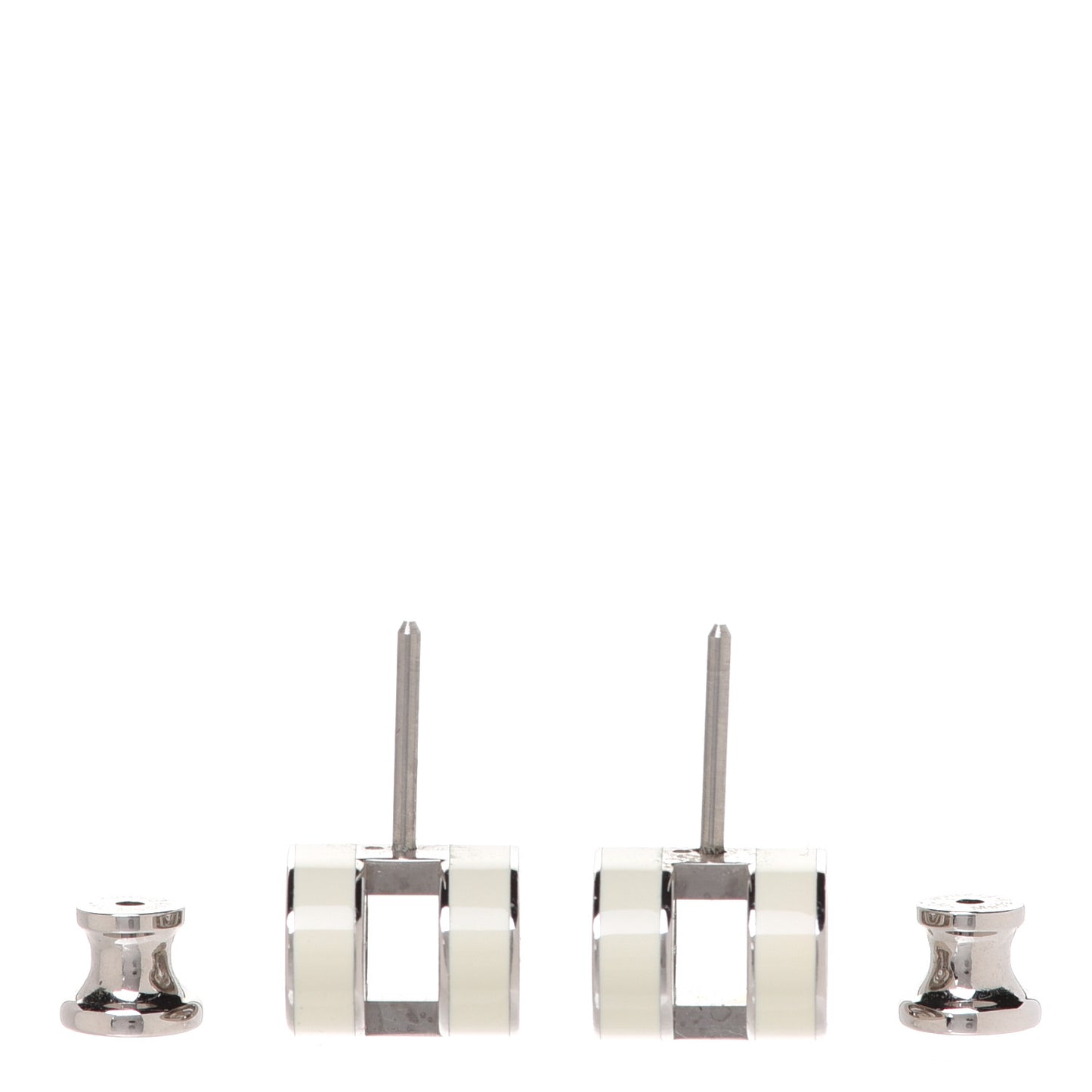 Palladium Lacquered Pop H Earrings White