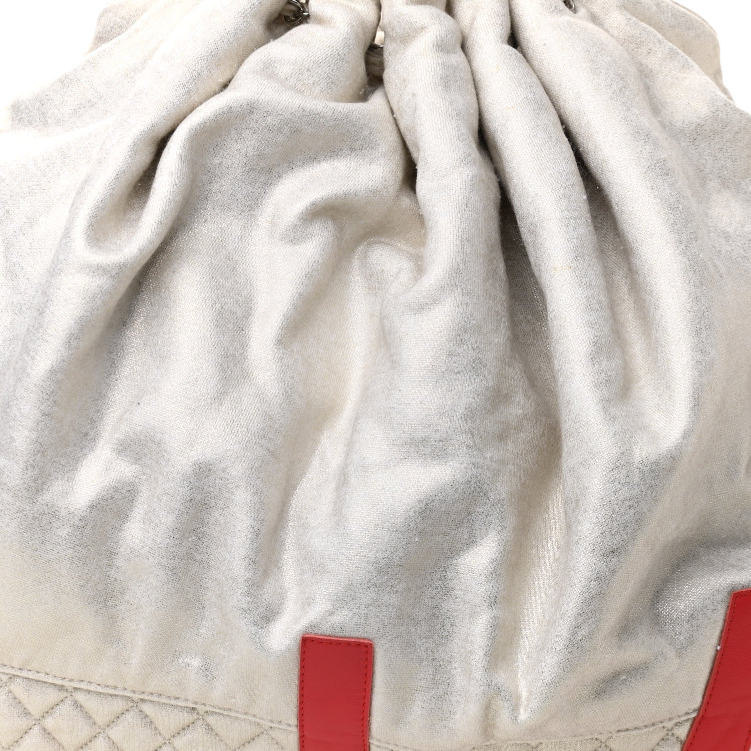 Chanel Metallic Jersey Quilted LA Tote Silver 7 of 10