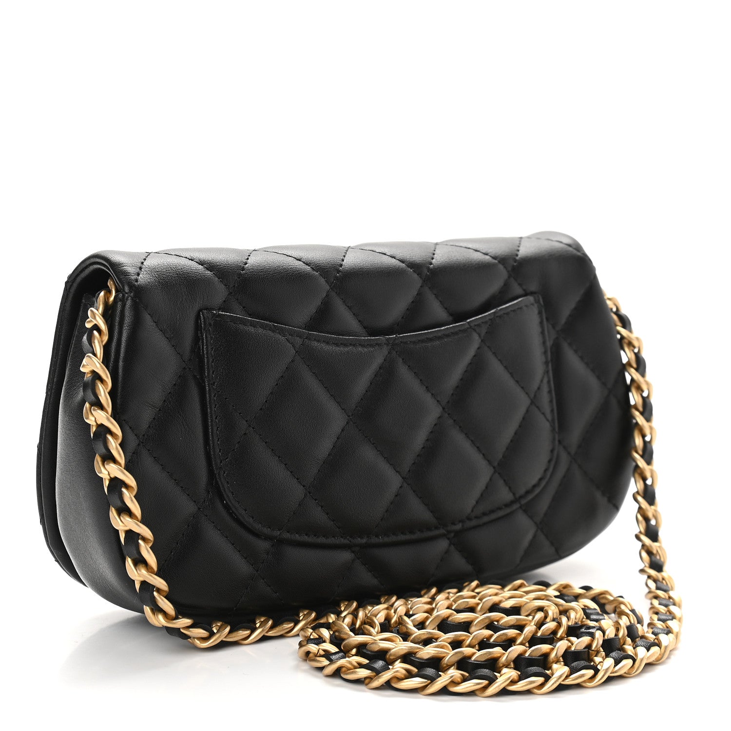 Chanel Calfskin Quilted Coco Mail Clutch With Chain Black 3 of 10