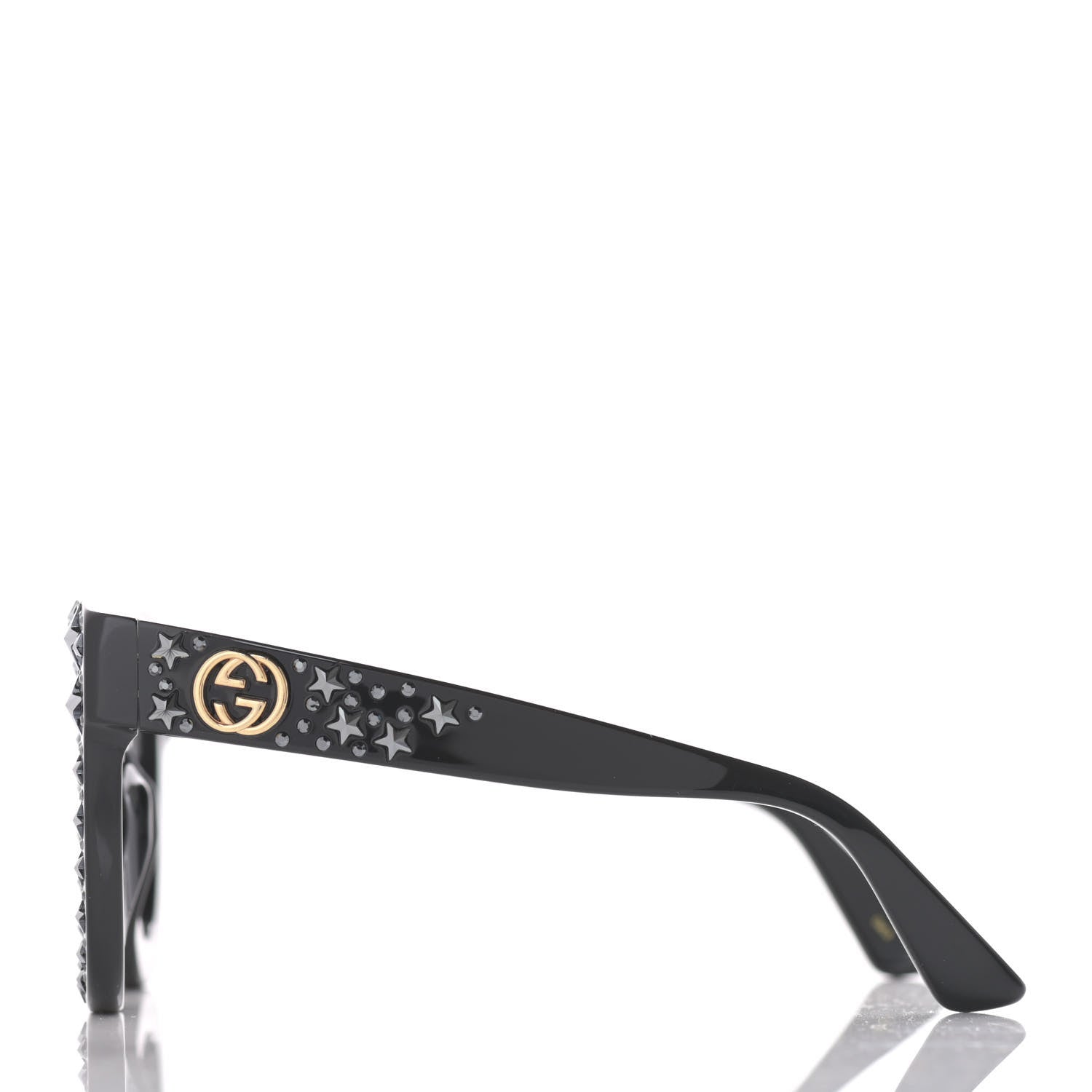 Gucci Acetate Stars Cat Eye Sunglasses GG0116S Black 3 of 7