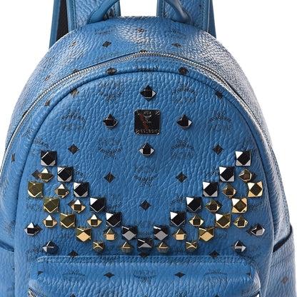 MCM Visetos Studded Medium Stark M Backpack Munich Blue 7 of 11