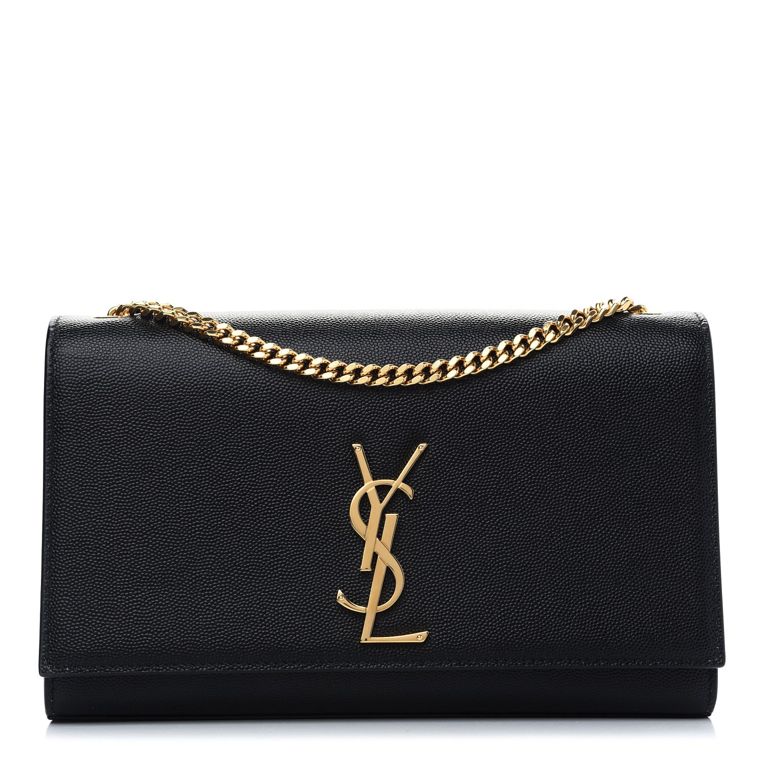 Saint Laurent Grain De Poudre Medium Classic Monogram Kate Satchel Black 1 of 8