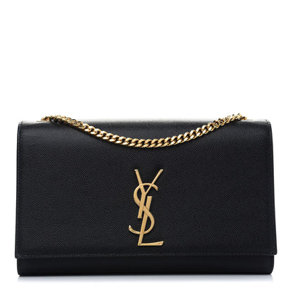 Saint Laurent Grain De Poudre Medium Classic Monogram Kate Satchel Black 1 of 8