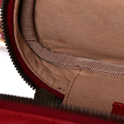 Gucci Calfskin Matelasse Mini GG Marmont Round Backpack Hibiscus Red 10 of 10