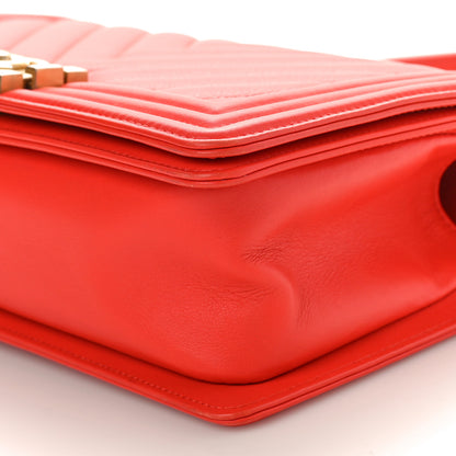 Chanel Calfskin Chevron Quilted Medium Boy Flap Red 9 of 9