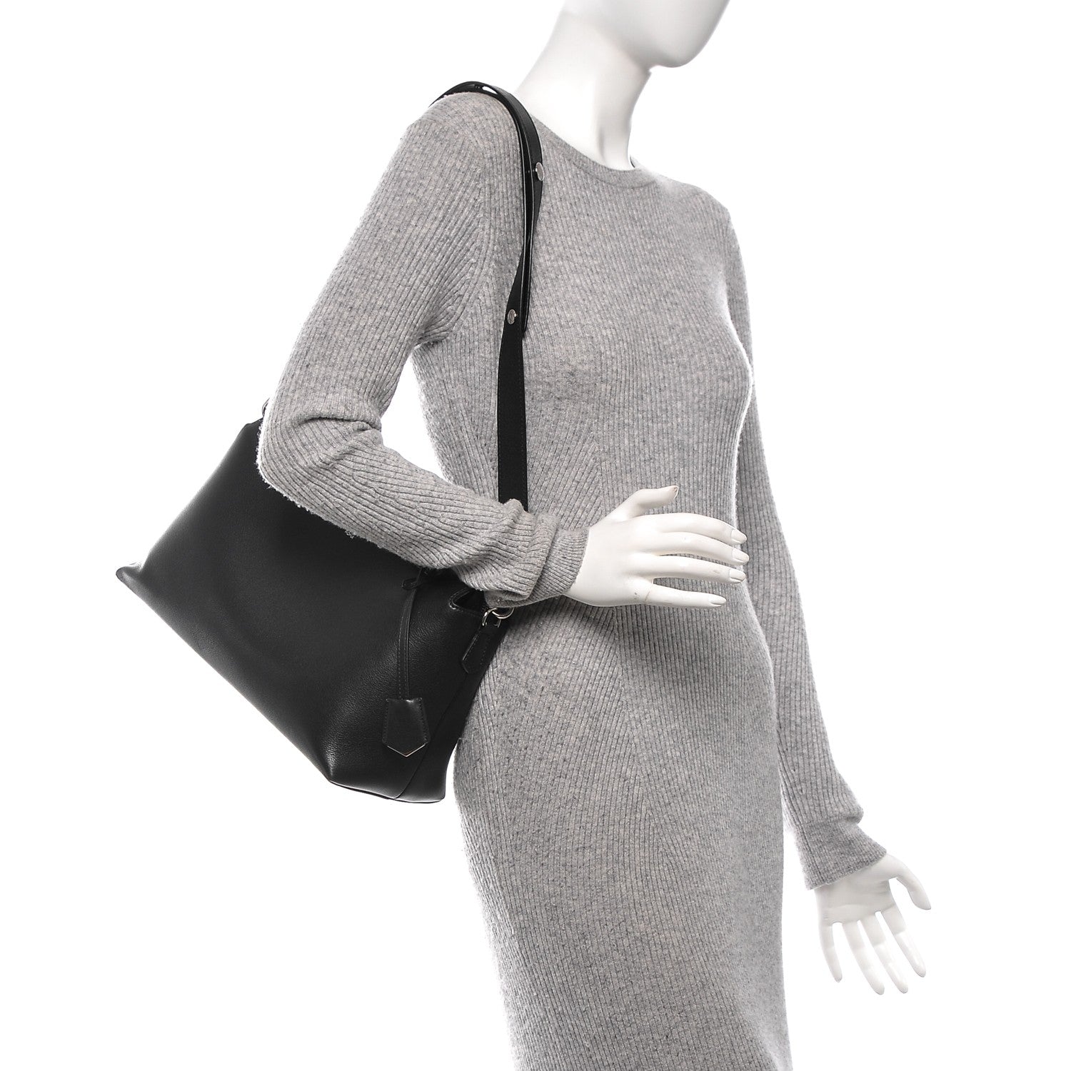 Fendi Vitello Dolce Marmol Large By The Way Boston Bag Black 2 of 6