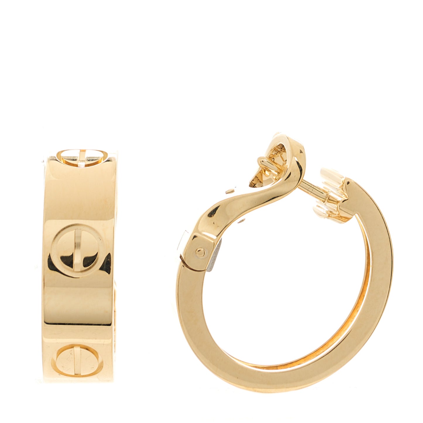 18K Yellow Gold 5.5mm LOVE French Clip Hoop Earrings