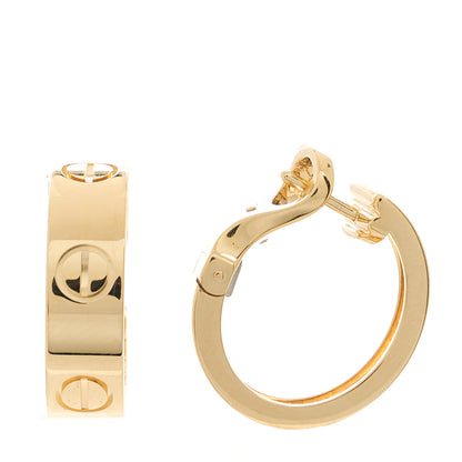 Cartier 18K Yellow Gold 5.5mm LOVE French Clip Hoop Earrings 1 of 5