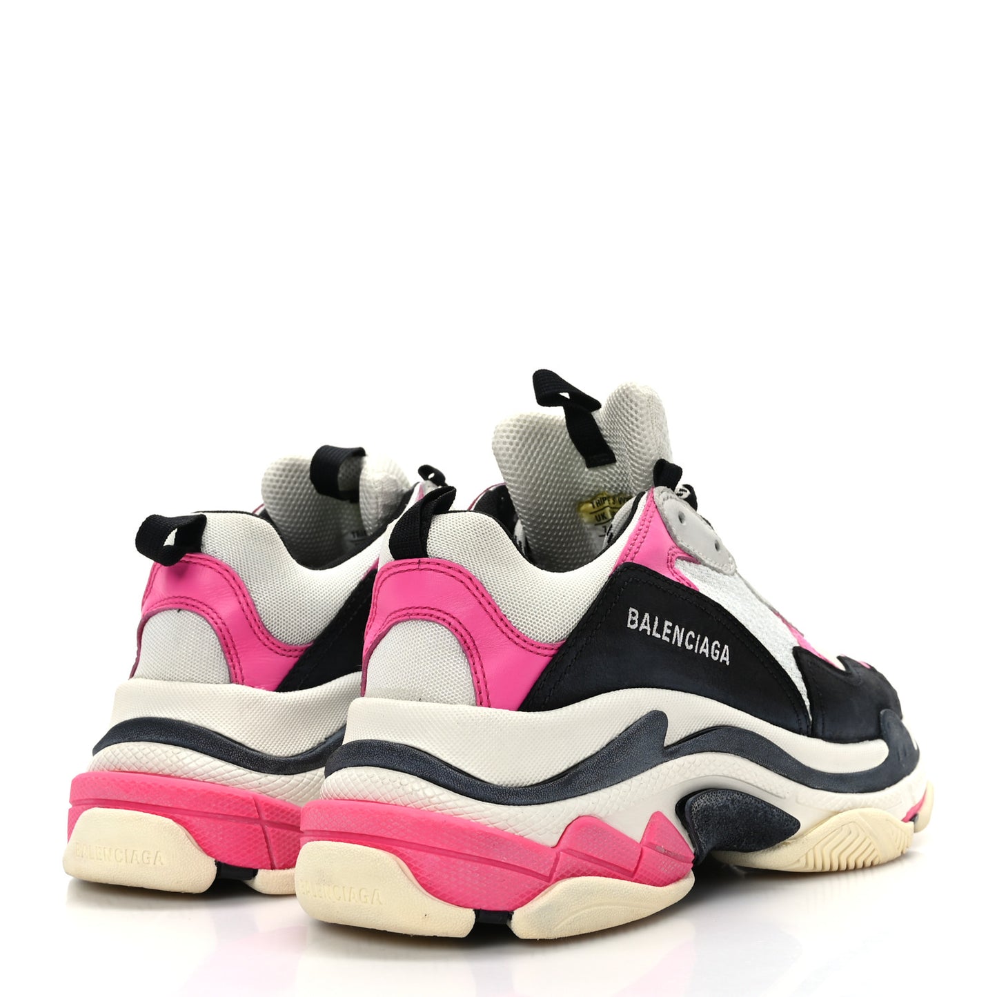 Fabric Mesh Womens Triple S Sneakers 40 Fluo Pink Grey White