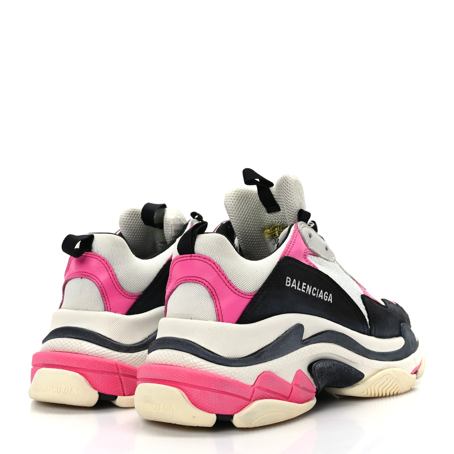 Balenciaga Fabric Mesh Womens Triple S Sneakers 40 Fluo Pink Grey White 4 of 7