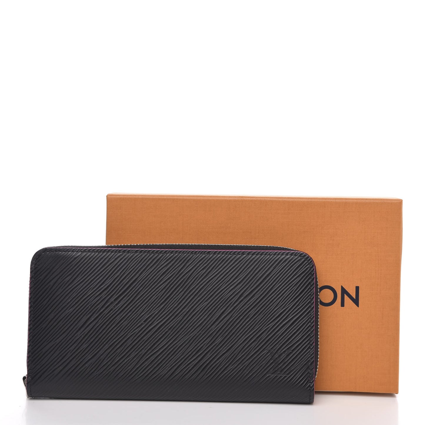 Epi Zippy Wallet Black Hot Pink