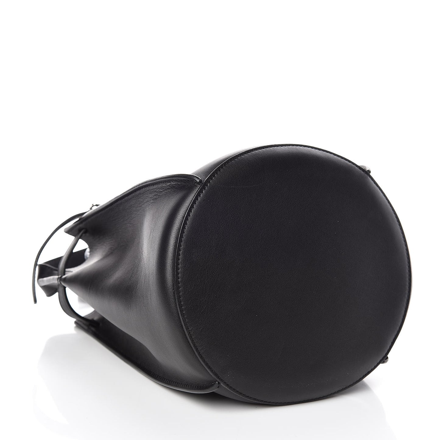 Smooth Calfskin Long Strap Big Bucket Bag Black