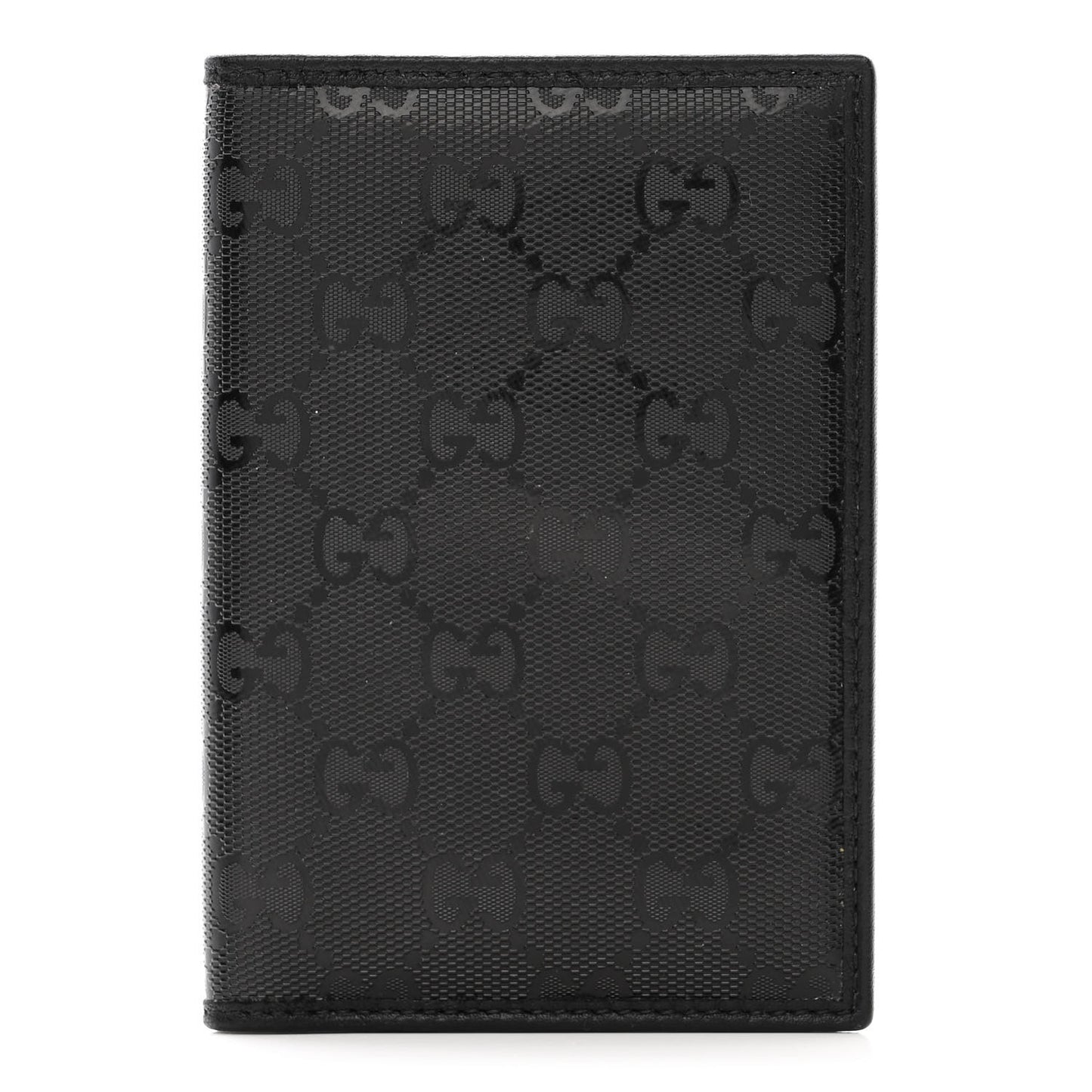 GG Crystal Monogram Passport Holder Black