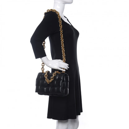 Bottega Veneta Lambskin Maxi Intreccio Padded Chain Cassette Crossbody Bag Black 2 of 8