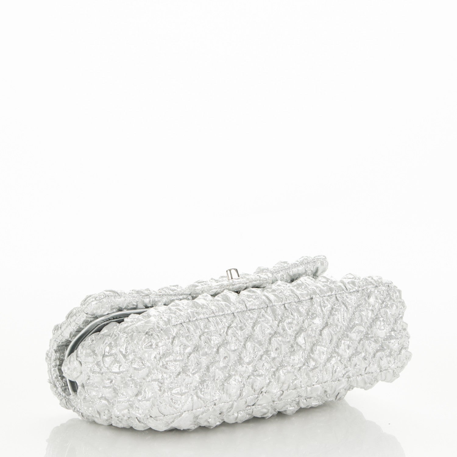 Chanel Metallic Lame Quilted Small Double Flap Silver 4 of 10