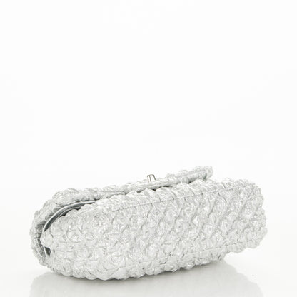 Chanel Metallic Lame Quilted Small Double Flap Silver 4 of 10