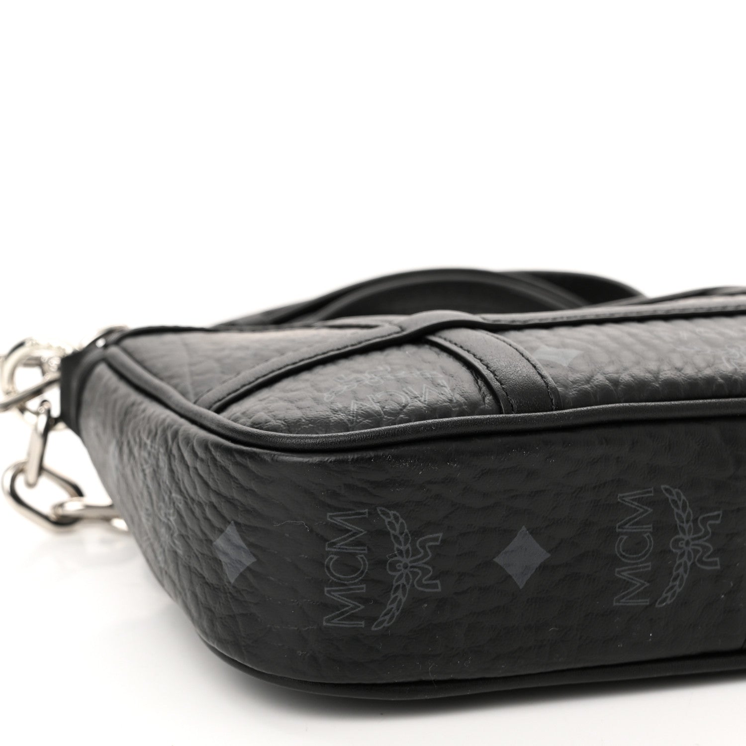 MCM Visetos Mini Aren Chain Crossbody Bag Black 10 of 11