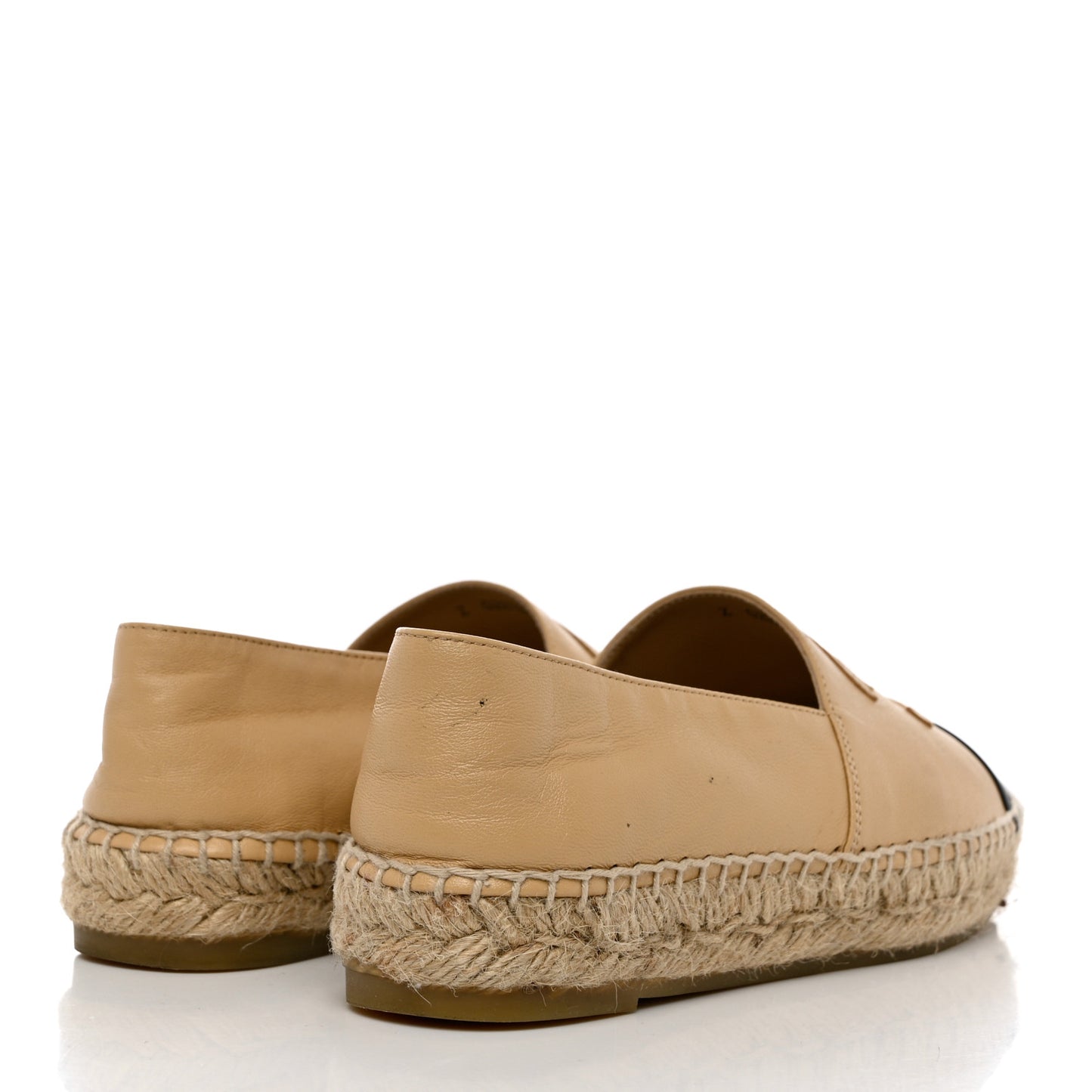 Lambskin CC Espadrilles 35 Beige Black