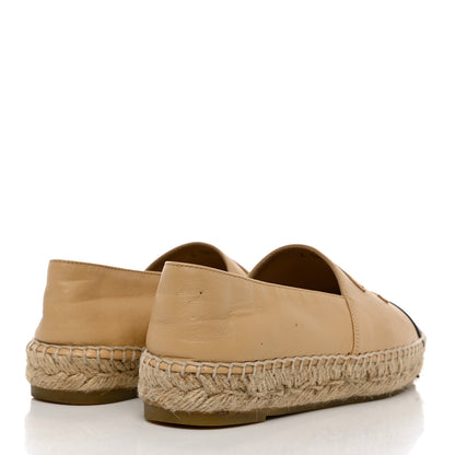 Chanel Lambskin CC Espadrilles 35 Beige Black 4 of 9