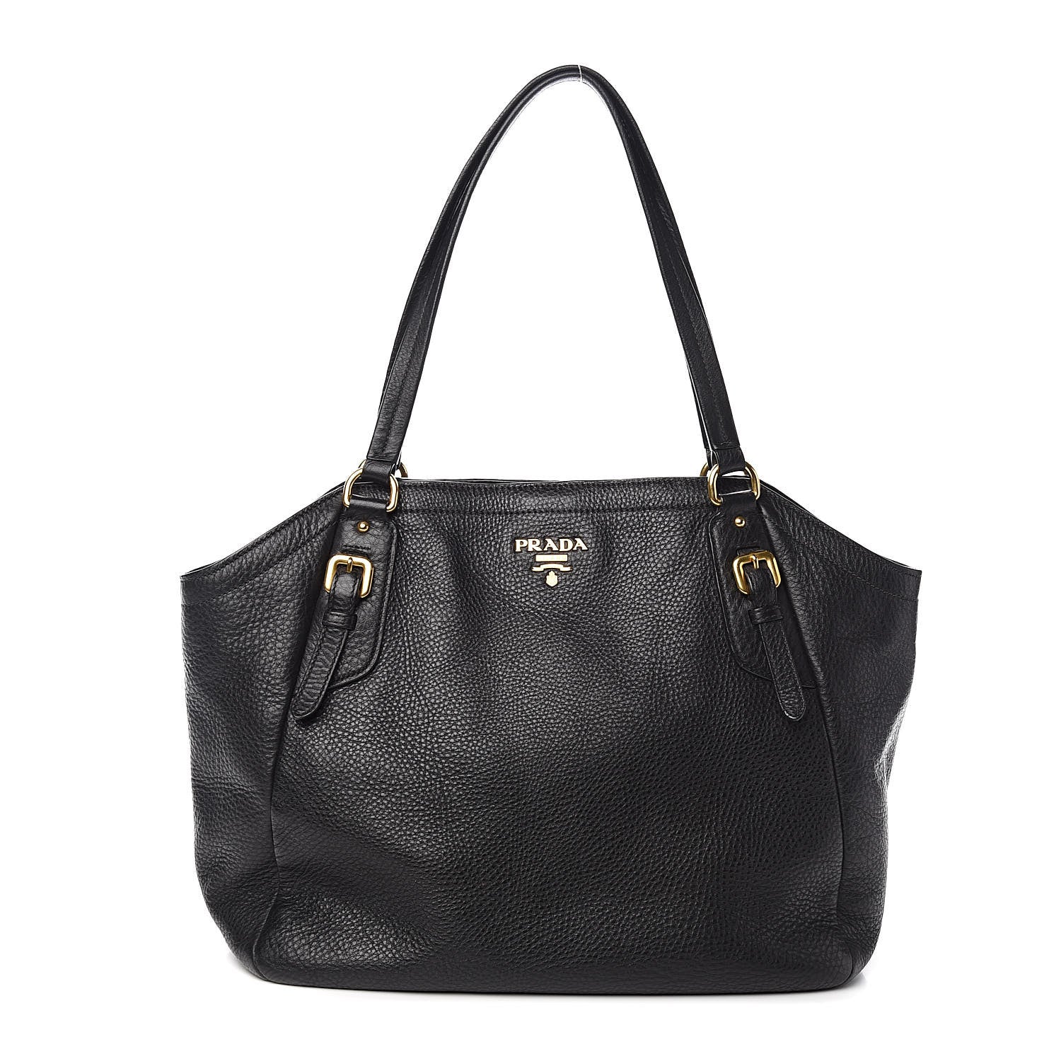 Prada Vitello Daino Shoulder Bag Black 1 of 15