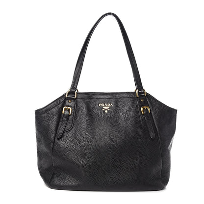 Prada Vitello Daino Shoulder Bag Black 1 of 15