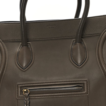 Celine Smooth Calfskin Medium Phantom Luggage Khaki Cobalt Trim 7 of 11