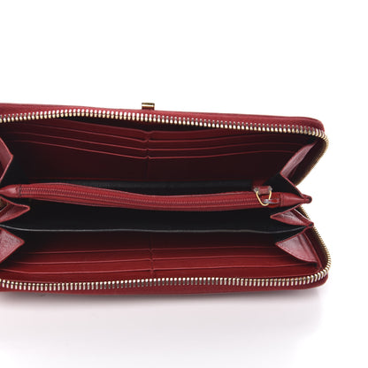 Saint Laurent Calfskin Classic Y Ligne Zip Around Wallet Red 5 of 11