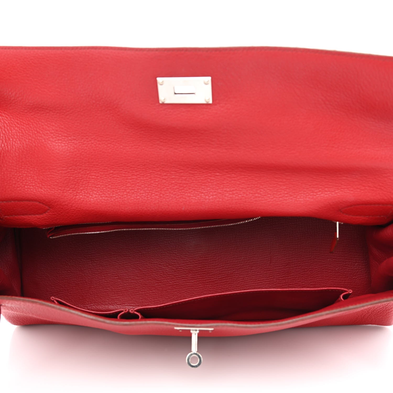 Hermes Taurillon Clemence Shoulder Kelly 40 Rouge Vif 5 of 14