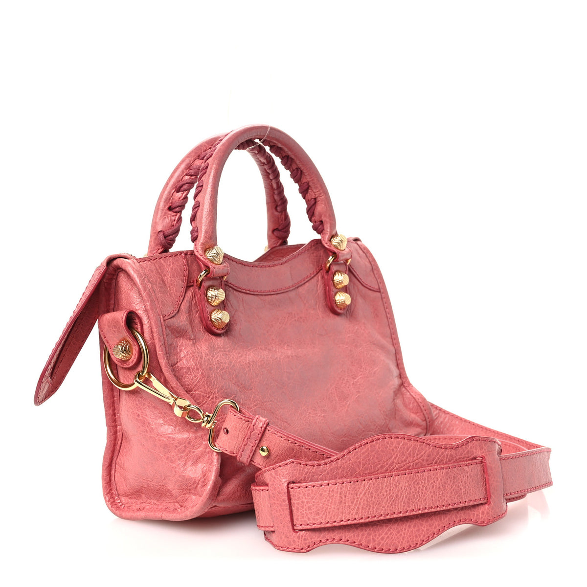 Balenciaga Agneau Giant 12 Gold Hardware Mini City Rose Bombon Raspberry 4 of 11