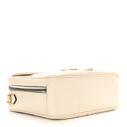 Gucci Calfskin Matelasse Sylvie Web Small GG Marmont Top Handle Shoulder Bag White 4 of 13