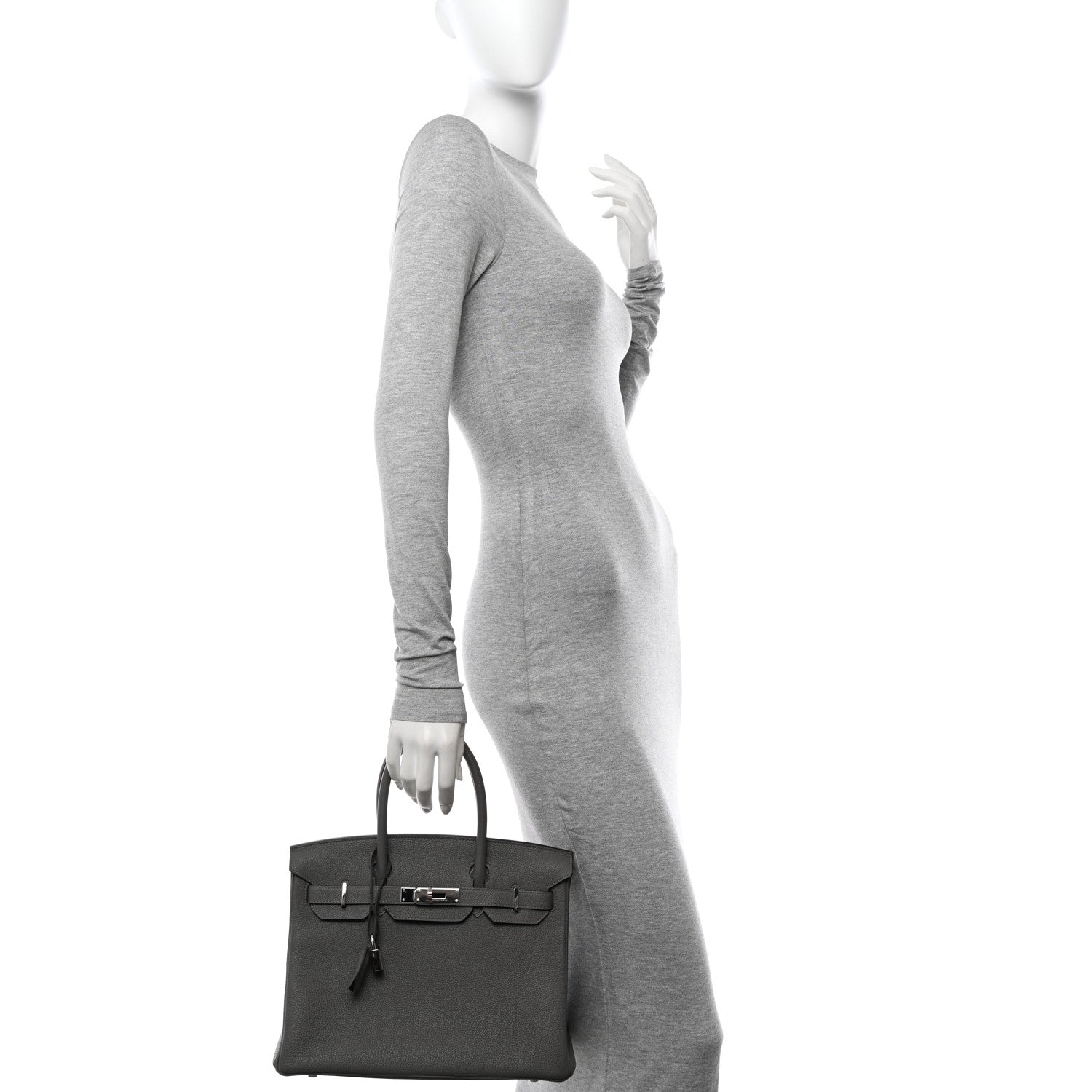Hermes Togo BIRKIN 30 Gris Meyer 3 of 15