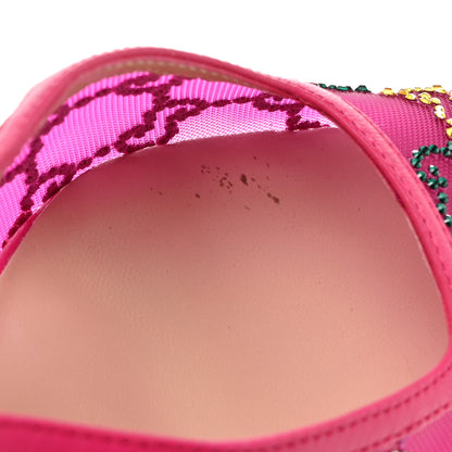 Gucci Tela Retino Nappa Charlotte Crystal GG Monogram Square G 75mm Slingback Pumps 39 Bright Bouganville Fairy Fucsia 10 of 11
