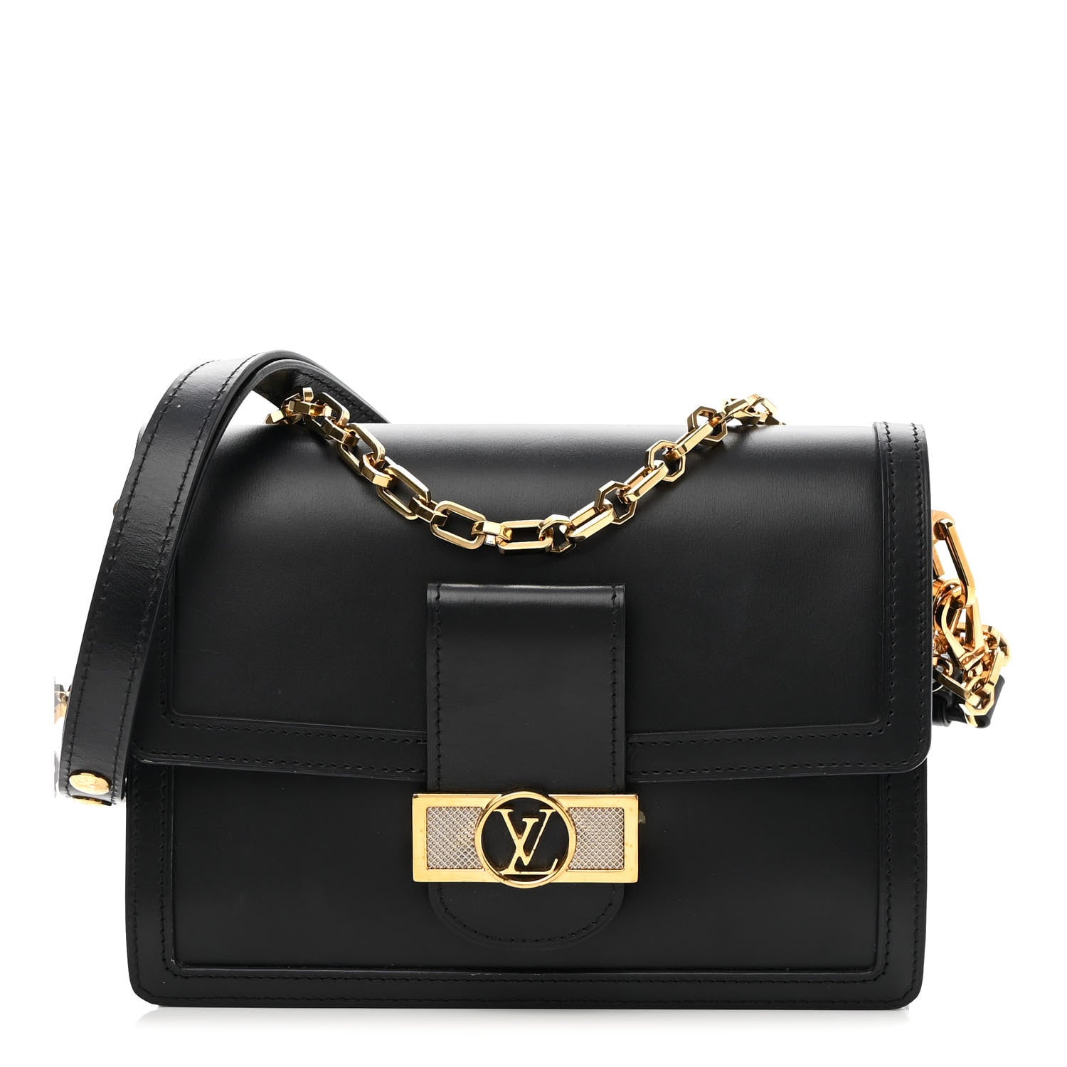 Louis Vuitton Smooth Calfskin Dauphine MM Black 1 of 9