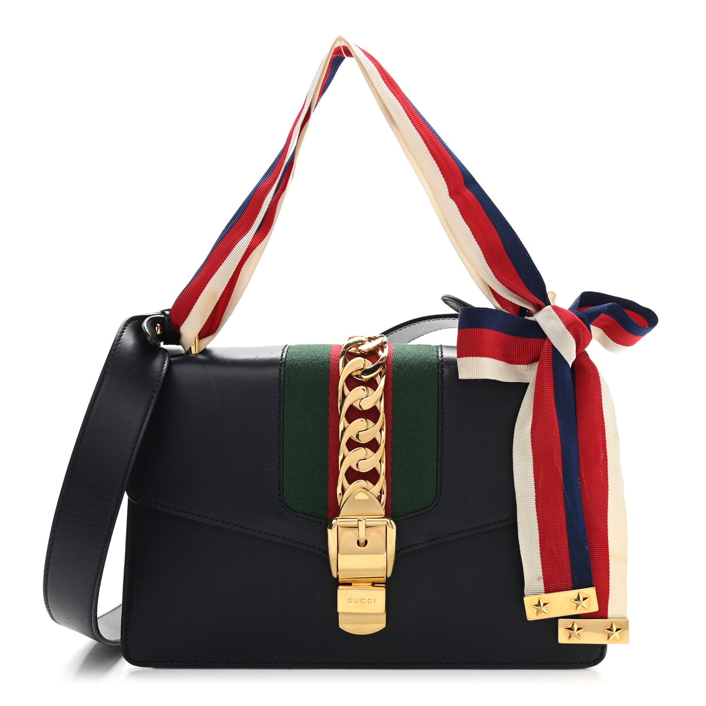 Vitello Fontanella Web Small Sylvie Shoulder Bag Blue Agata