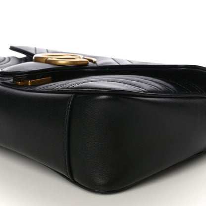 Gucci Calfskin Matelasse Small GG Marmont Shoulder Bag Black 11 of 17