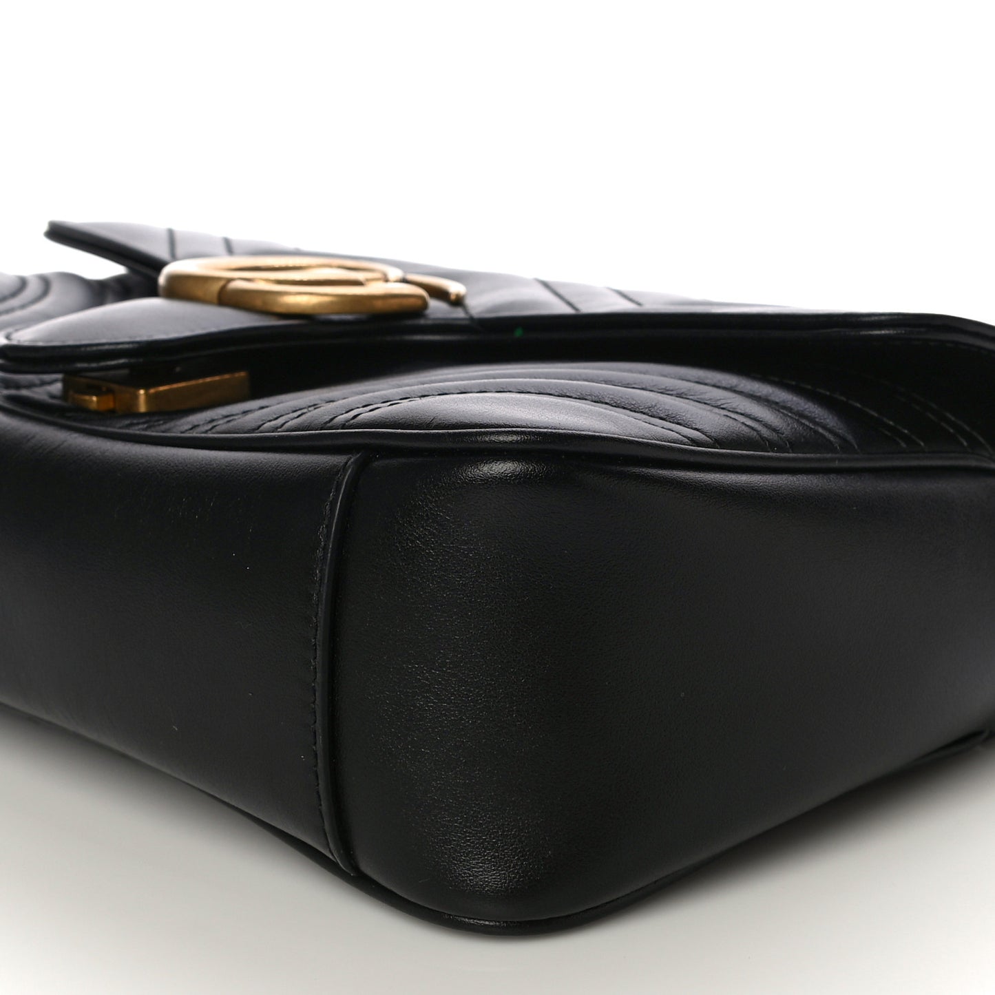 Calfskin Matelasse Small GG Marmont Shoulder Bag Black