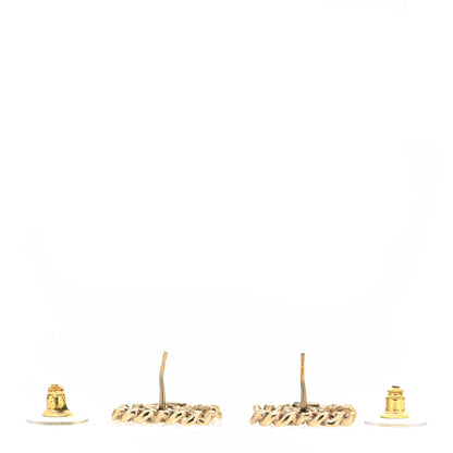 Chanel Metal Chain Link CC Earrings Gold 3 of 4