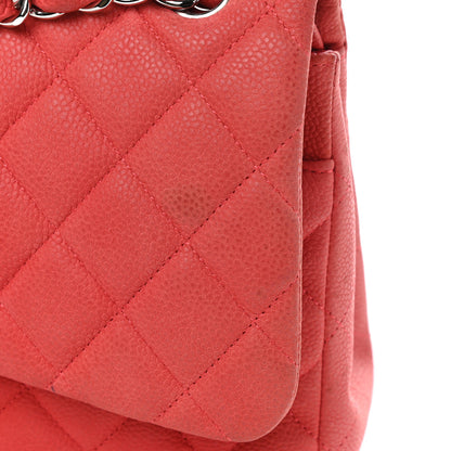 Chanel Iridescent Caviar Quilted Jumbo Double Flap Red 12 of 17
