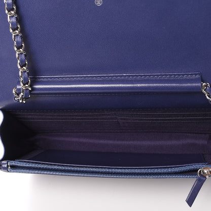 Chanel Lambskin Quilted Degrade Wallet On Chain WOC Purple White 5 of 12