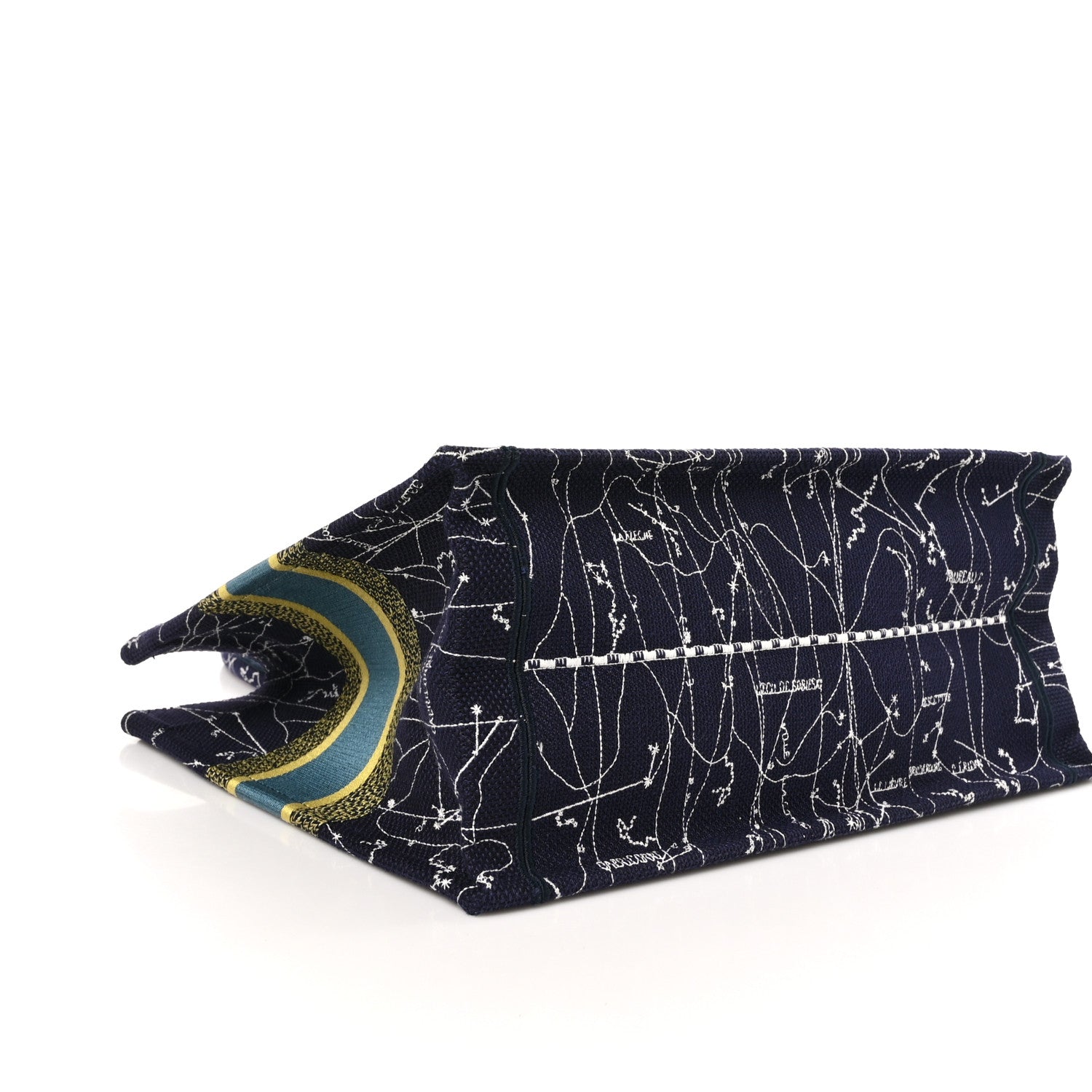 Christian Dior Canvas Embroidered Medium Zodiac Book Tote Blue Multicolor 4 of 10