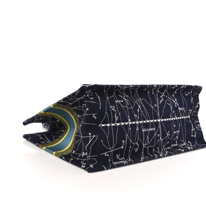 Christian Dior Canvas Embroidered Medium Zodiac Book Tote Blue Multicolor 4 of 10