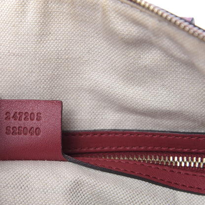 Gucci Calfskin Microguccissima Trim Medium Boston Raspberry Red 9 of 9
