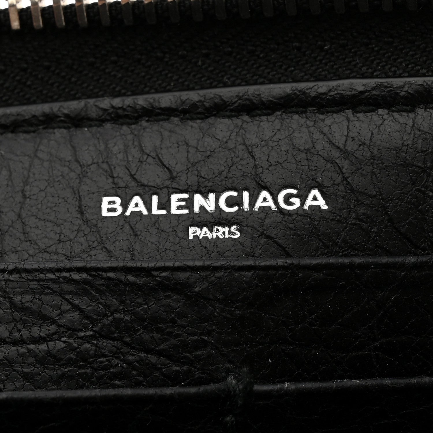 Balenciaga Agneau Classic Silver Hardware Continental Zip Around Wallet Black 6 of 7