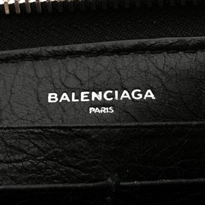 Balenciaga Agneau Classic Silver Hardware Continental Zip Around Wallet Black 6 of 7