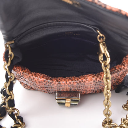 Lanvin Snakeskin Quilted Mini Happy Pop Crossbody Orange 5 of 10