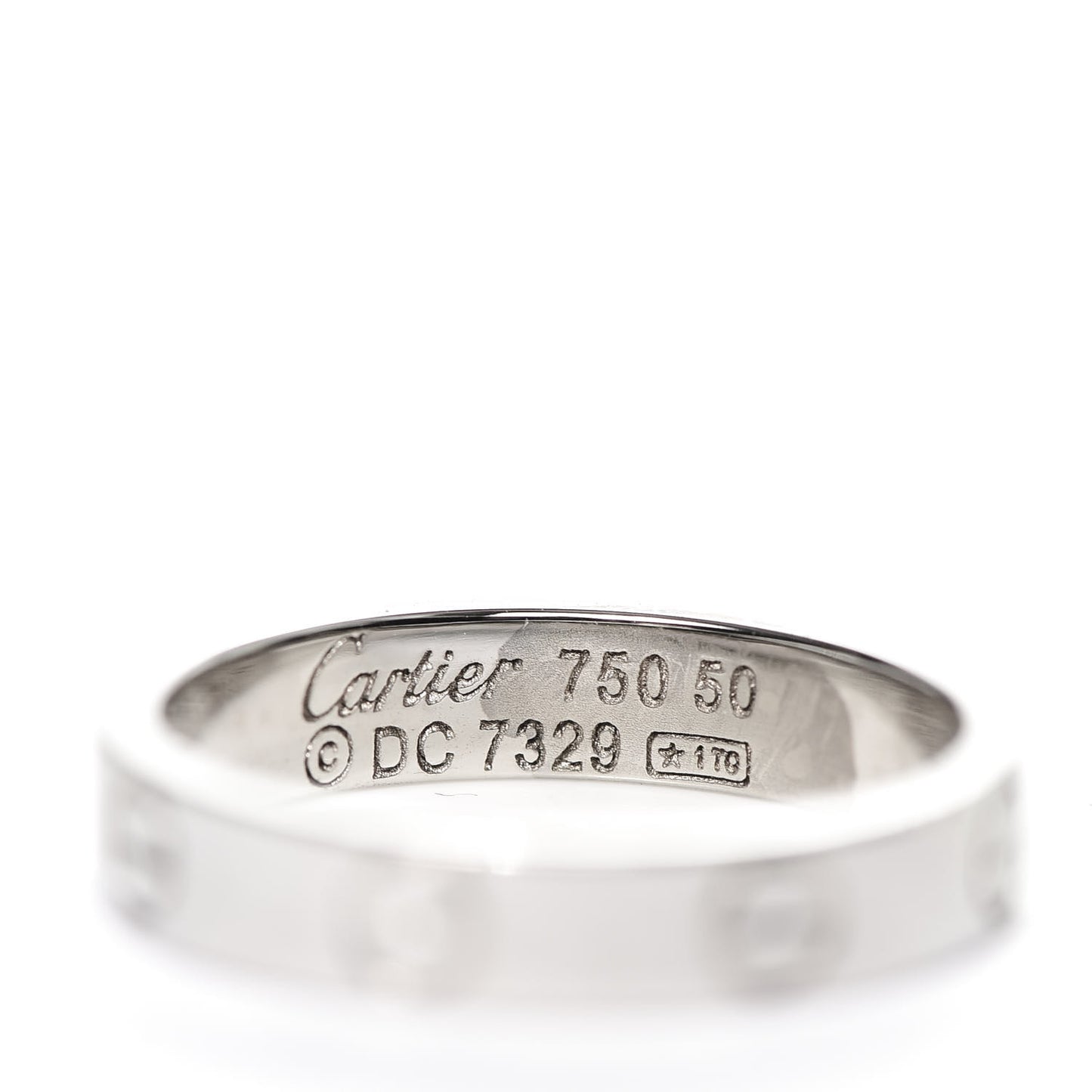 18K White Gold 3.5mm LOVE Wedding Band Ring 50 5.25