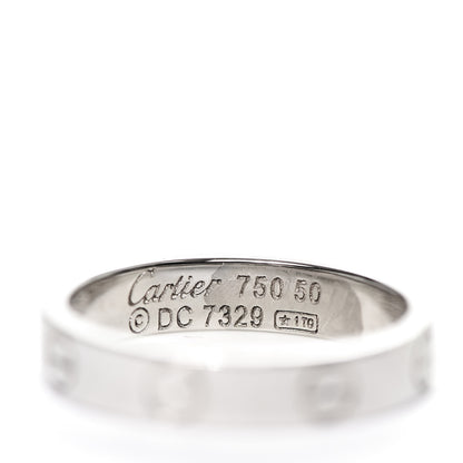 Cartier 18K White Gold 3.5mm LOVE Wedding Band Ring 50 5.25 4 of 4