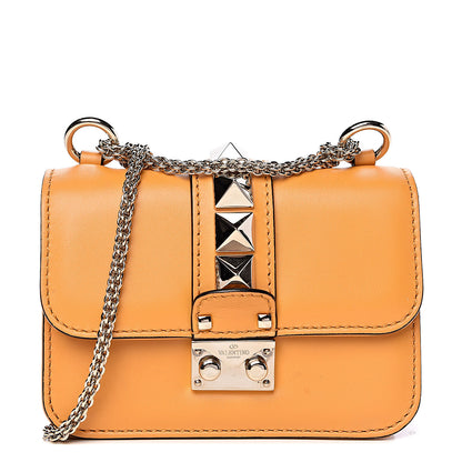 Valentino Garavani Vitello Mini Glam Lock Rockstud Flap Mandarin Sorbet 1 of 9